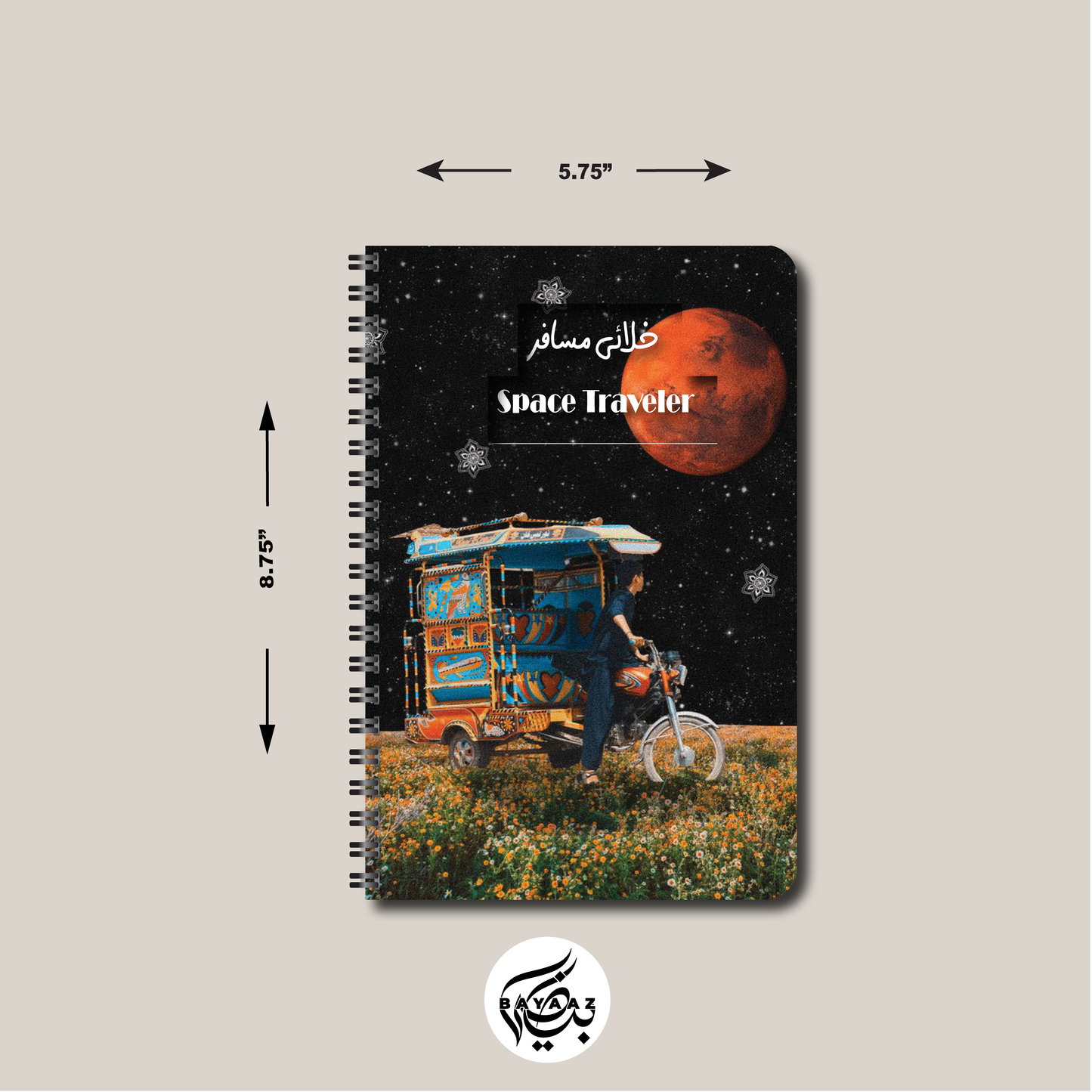 Space Traveller |Pages A5 Spiral Hardcover Notebook
