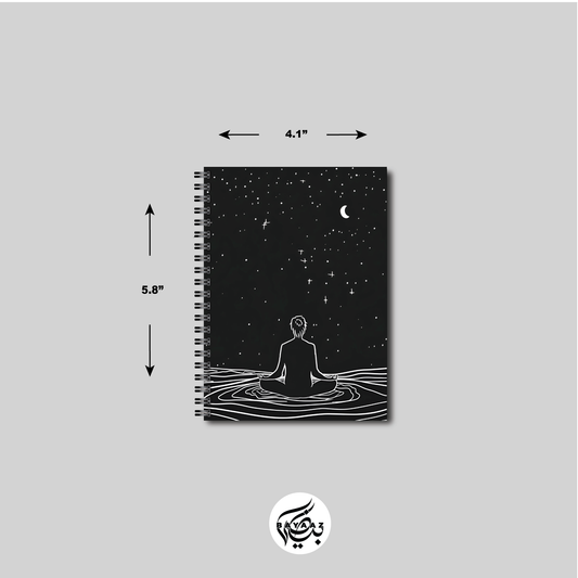 Meditating - A6 Black Notebook